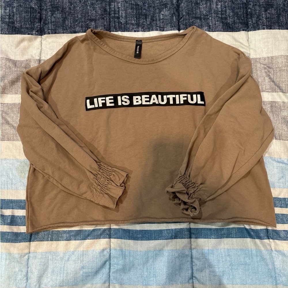 Cropped Life is Beautiful long sleeve